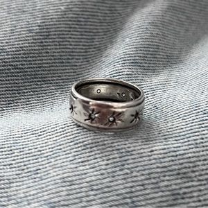 Vintage starburst 925 silver ring